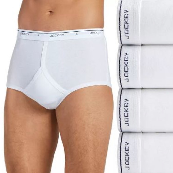 NEW JOCKEY CLASSICS MEN’S 4 FULL-RISE WHITE BRIEFS, SIZE 42 - Picture 5 of 7